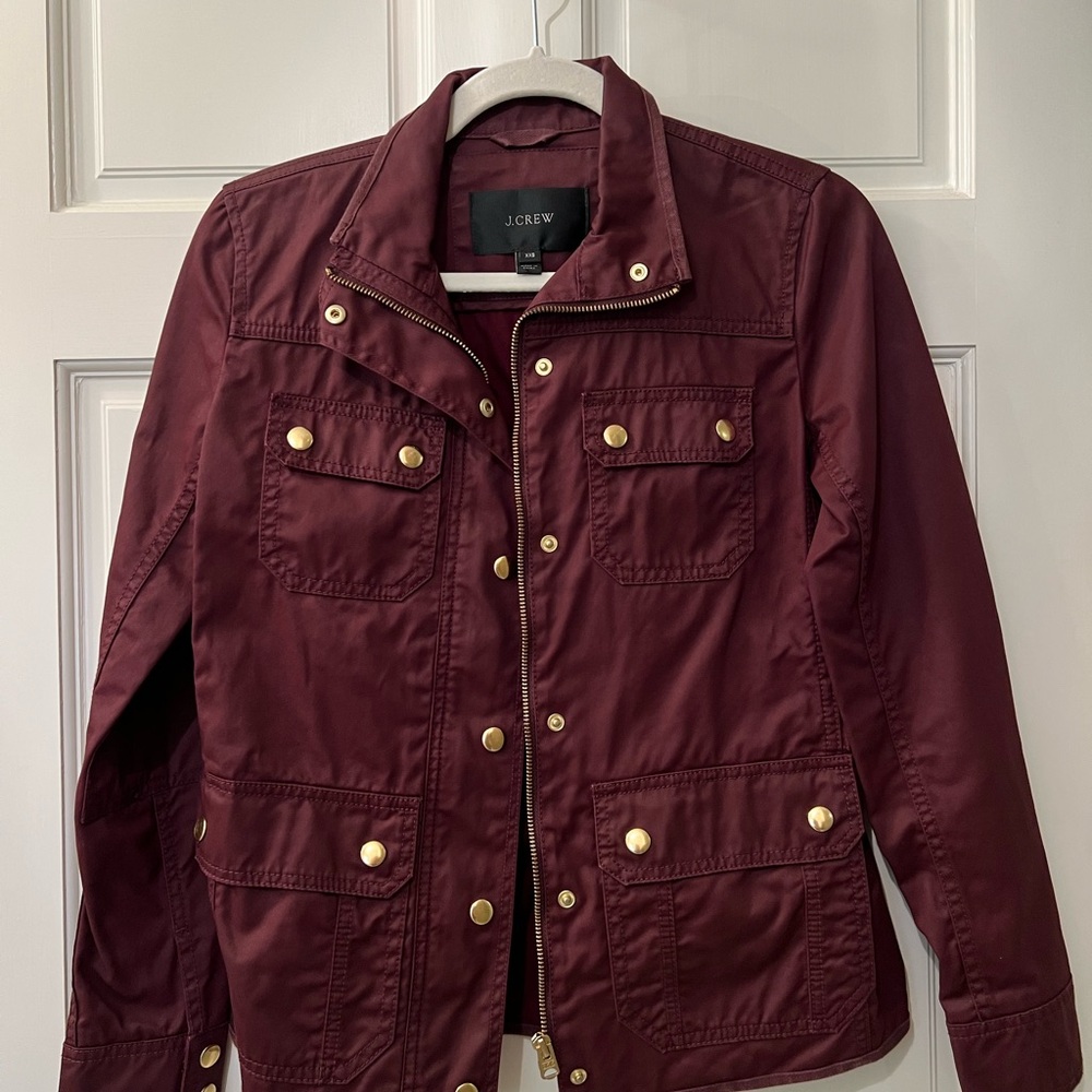 J. Crew Maroon Jacket with Gold Details
